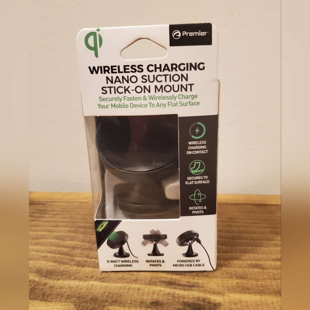 Wireless Charger & Magnetic Suction Cell Phone Mount - Black